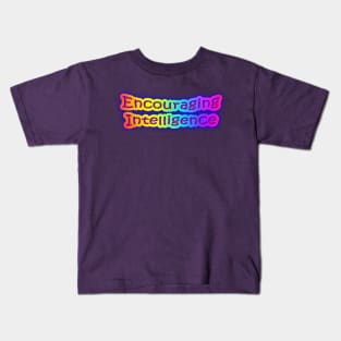 Encouraging Intelligence Neon Retro Rainbow Kids T-Shirt